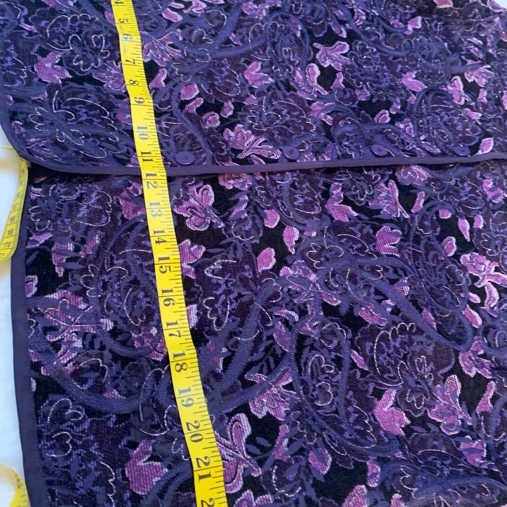 XL Coldwater Creek Blazer,Purple and Black Floral. SilverThreading,Slenderizing! - Picture 7 of 15